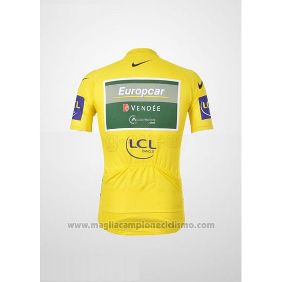 2011 Abbigliamento Ciclismo Europcar Lider Giallo Manica Corta e Salopette